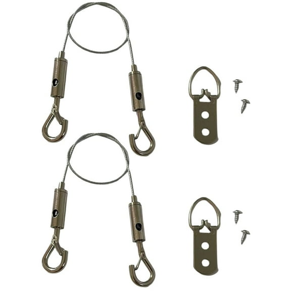 Sturdy Metal Wire Rope Adjustable Mirror Frame Kit Wall Hanging Wire with Hook - 1M