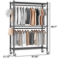 thumbnail image 5 of Legooin 450lbs Heavy-Duty Garment Rack, Adjustable Clothes Rack for Cloakroom Laundry Room, Black, 5 of 11