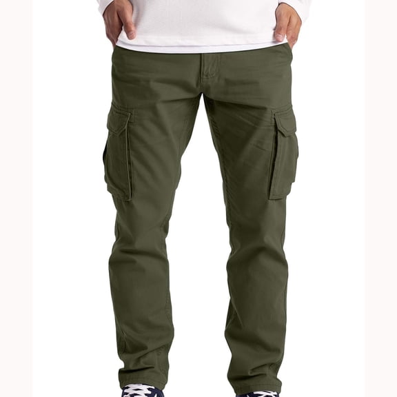 AXXD Cargo Trousers Work Wear Cargo 6 Pocket Full Pants Cargo Pants for Men Slim Fit Army Green 5XL