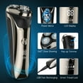 thumbnail image 2 of Men's Electric Razor, IPX7 Waterproof Wet Dry Electric Shaver, USB Rechargeable Shaver Cordless Beard Nose Trimmer, 2 of 7