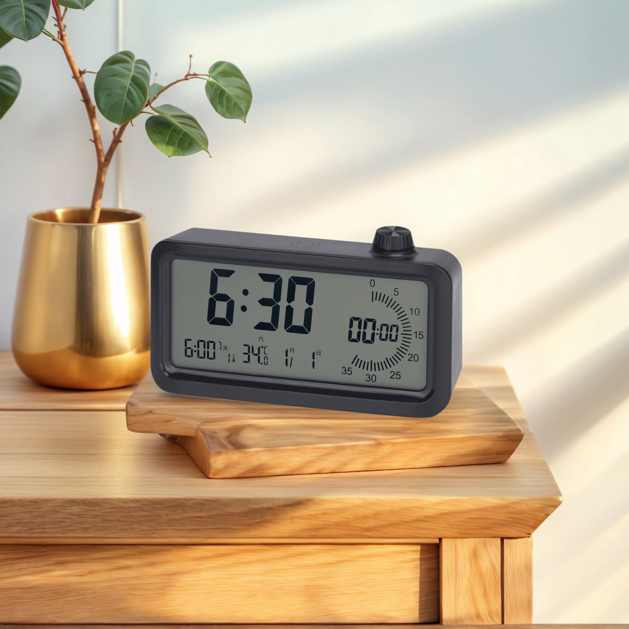 Unique Bargains Small Digital Alarm Clock Bedroom for Deep Sleepers Black
