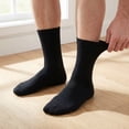 thumbnail image 2 of Swanpen 6 Pairs Loose Fit Socks Black White Gray Non Binding Wide Calf for Men Women Plus Size, 2 of 6