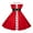 Red Button, variant on Christmas Dress for Women, Christmas Style Pattern Lace Sleeveless Round Neck Midi Dress for Holiday Christmas Party