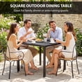 thumbnail image 3 of Square Outdoor Dining Table for 4, All-Weather HDPE Top and Rust-Resistant Metal Frame, 35.4" W x 35.4" D Black Patio Table for Garden, Backyard, Balcony and Deck Dining Area, 3 of 7