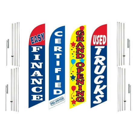 4 Swooper Flags With 4 Pole Kits Easy Finance Certified Pre Owned Grand Opening Used Trucks