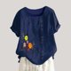 thumbnail image 2 of Camisas de Manga Corta para las Mujeres Blusa Suelta de Impresión de Flores de Verano, Camisa para el Hogar Y el Uso Diario, 2 of 5