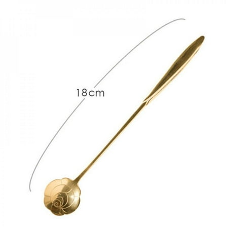 

Clearance Sale Stainless Steel Spoon Vintage Gold Flower Spoons Small Coffee Tea Spoon Fancy Sugar Dessert Teaspoon Bar Cafe Tableware