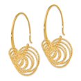 thumbnail image 2 of FB Jewels Leslie's SS and Gold-plated Polished and Laser-cut Hoop Earrings, 2 of 3