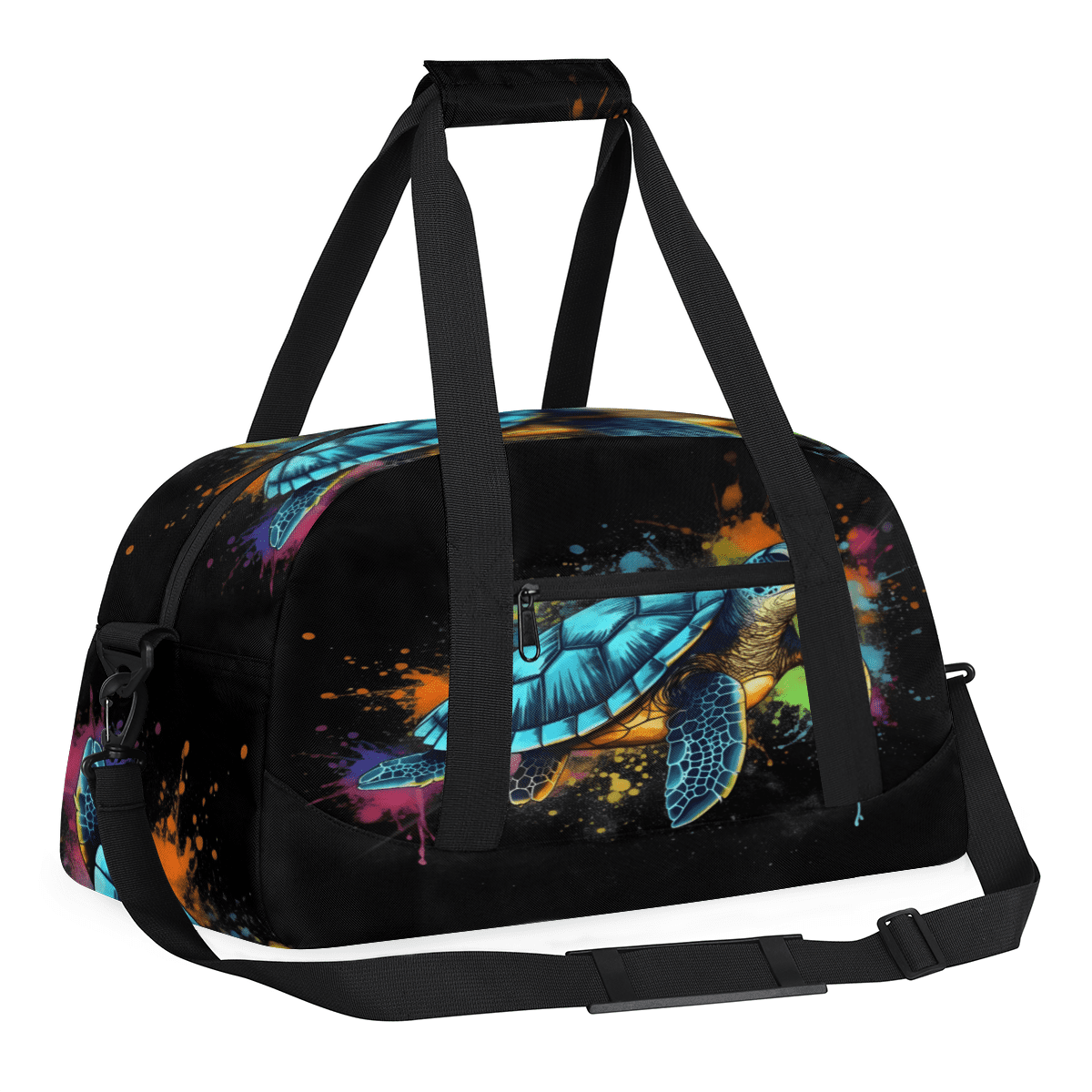Herdesigns Colorful Sports Duffle Bag for Women & Men, Sea Turtle Gym Bag Dance Bag Overnight Bag Carry On Weekender Travel Bag