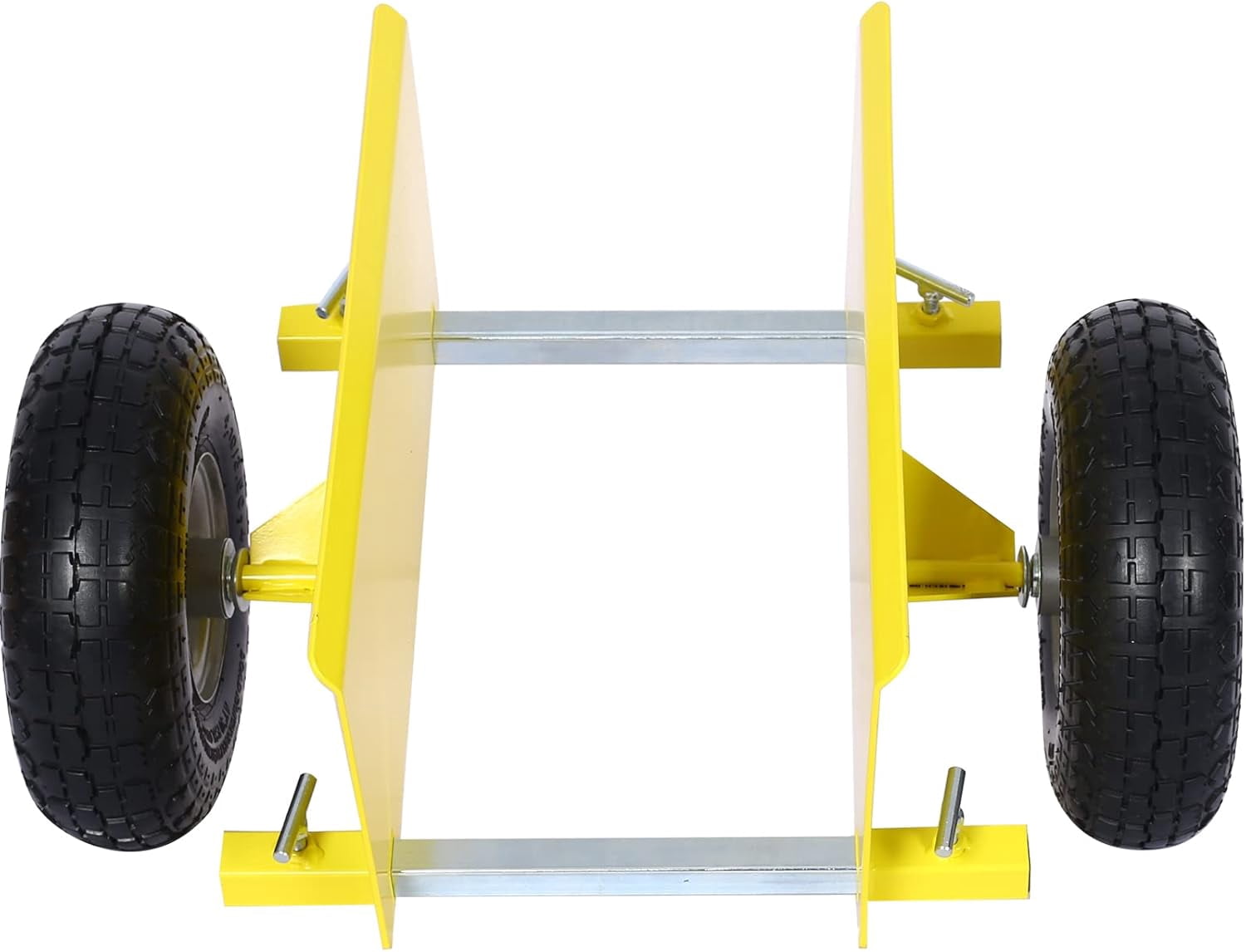 Heavy Duty Panel Dolly, Adjustable Door Dollys with Wheel, 2 10" Pneumatic Wheels 600LBS Load Bearing for Drywall Sheet Heavy Appliance & Material Handling All Terrain Moving Cart Panel Dolly - Yello