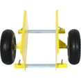 thumbnail image 6 of Heavy Duty Panel Dolly, Adjustable Door Dollys with Wheel, 2 10" Pneumatic Wheels 600LBS Load Bearing for Drywall Sheet Heavy Appliance & Material Handling All Terrain Moving Cart Panel Yellow, 6 of 18