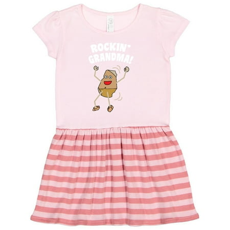

Inktastic Rockin Grandma White Text Gift Toddler Girl Dress