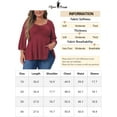 thumbnail image 6 of Agnes Orinda Women's Plus Size Blouse Sweetheart V Neck Elbow Sleeve Front Ruched Peplum Tops Shirt 4X Burgundy, 6 of 6