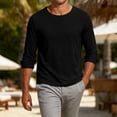thumbnail image 5 of Horkkom Mens Long Sleeve Tee Shirts Crew Neck Solid Color Lightweight T Shirt Breathable Comfy Casual Undershirts L, 5 of 9
