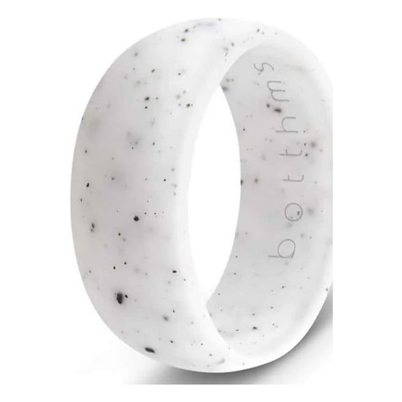 botthms White Speckled Active Silicone Ring