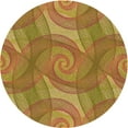 thumbnail image 1 of Ahgly Company Machine Washable Indoor Round Transitional Mahogany Brown Area Rugs, 6' Round, 1 of 7