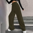 thumbnail image 6 of FUNUONY Wide Leg Pants for Women High Waisted Palazzo Pants Work Casual Flowy Loose Trousers with Pockets Women's Elastic Waist Slim Striped Wide Leg Pants Green Xl, 6 of 9