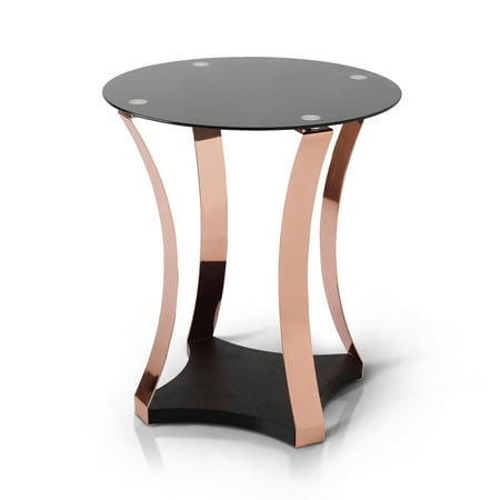 Furniture Of America Amelia Round Coffee Table Rose Gold Black Furniture Of America Amelia Round Coffee Table Rose Gold Black