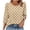 Khaki, variant on Staron Women's Polka Dot Print Blouse Round Neck Button 3/4 Sleeve Casual Fashion Top Shirt, Brown S