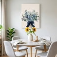 thumbnail image 6 of Canvas Wall Art Blue Floral Canvas Art Print Pastoral Eucalyptus Leaf Bow Vase Pictures Wall Decor for Living Room Bedroom Artwork Decorations Stretched Framed Ready to Hang 24"x32, 6 of 9