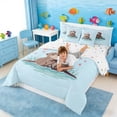thumbnail image 4 of Manfei Cartoon Otter Couple Love Heart Twin Bedding Sets for Kids Boys and Girls, Animal Print Bedding Comforter Set, Polka Dots Reversible 7pcs, 4 of 6