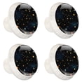thumbnail image 2 of 4 Pcs Round White Knobs for Kitchen Cabinet Cupboard Dresser Bookcase Galaxy Planet Drawer Pulls Handles Home Decor, 2 of 8
