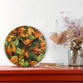 thumbnail image 2 of Yayeee 10" Wall Clock Battery Operated Quartz Round Silent Non-Ticking Home Decor,Green Retro Leaves, 2 of 6