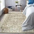 thumbnail image 5 of MJIAexp 3'x5' Moroccan Bedroom Rug Washable Vintage Boho Area Rug Non-Slip Accent Throw Rug Stain Resistant Floor Carpet for Kitchen Entryway Bathroom Living Room Office Floral Beige, 5 of 9