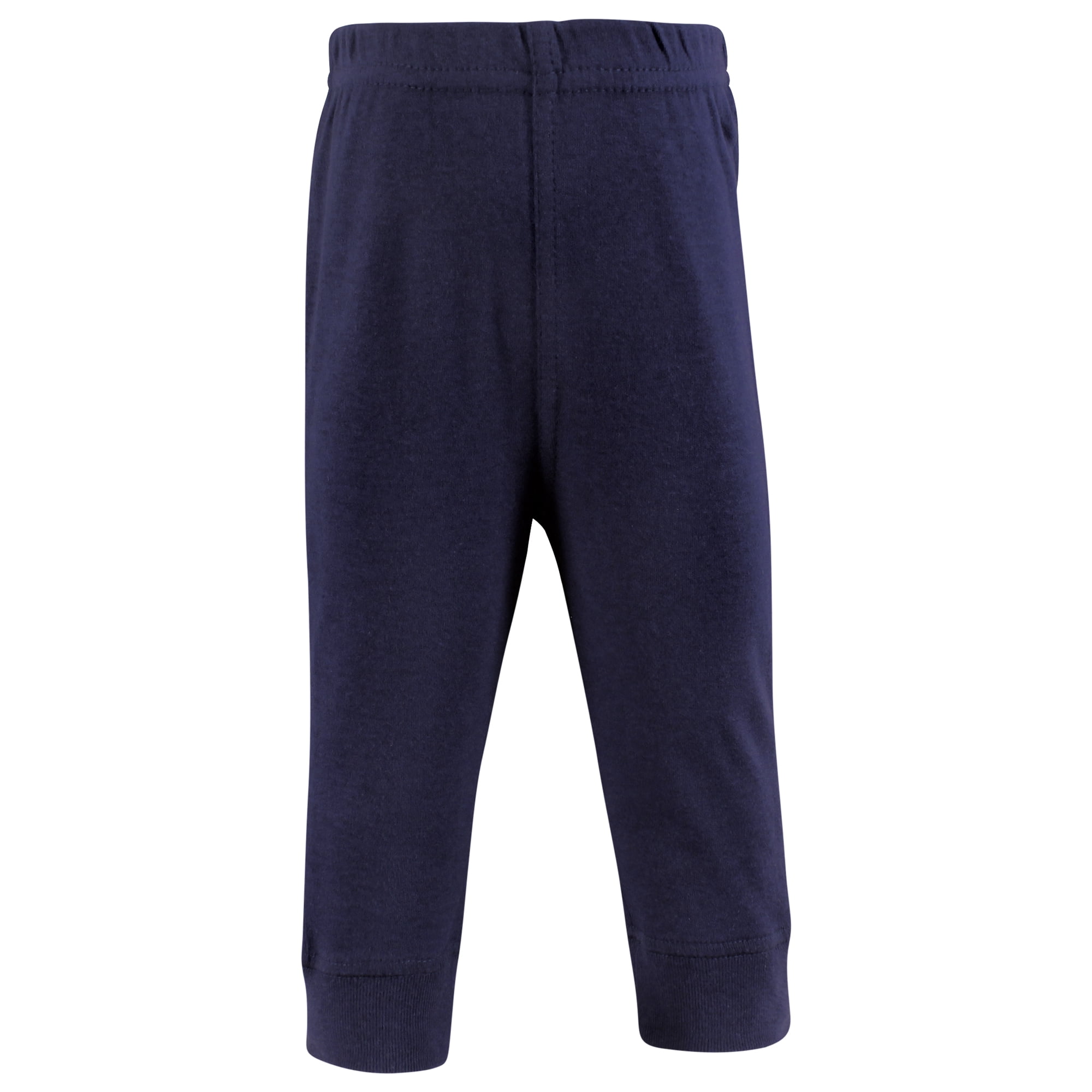 Hudson Baby Boys Cotton Pants and Leggings, Stripe Burgundy Olive, 3T