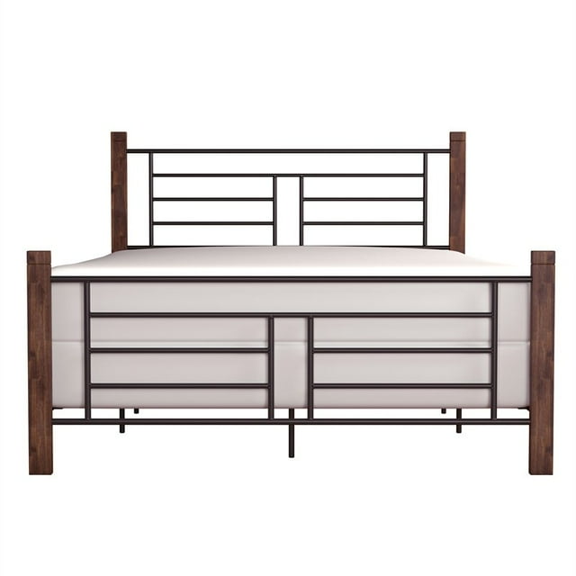 Hillsdale Furniture Raymond Metal Full Bed with Wood Posts and Frame