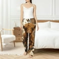 thumbnail image 5 of Uemuo Cute Floral Cow Pattern Women's Wide Leg Palazzo Lounge Pants with Pockets Light Weight Loose Comfy Casual Pajama Pants-Large, 5 of 9
