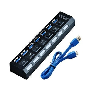 Hub USB 3.0 con 7 Puertos con Linterna Incluida-Regleta USB con