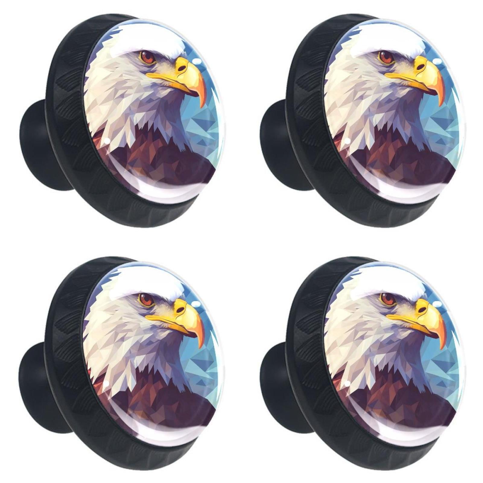 4 Pcs Eagle Knobs for Kitchen Cabinet Cupboard Dresser Bookcase Drawer Pulls Handles Round Home Decor
