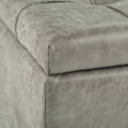 thumbnail image 3 of Harrison 36 inch Wide Transitional Coffee Table Storage Ottoman in Distressed Grey Taupe Vegan Leather, 3 of 8