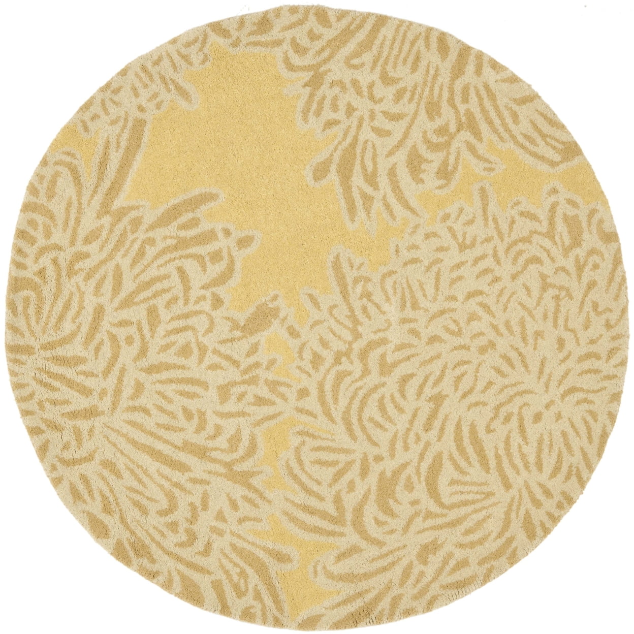 SAFAVIEH Martha Stewart Chrysanthemum Floral Wool Runner Rug, Malted, 2'3" x 8'