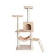 thumbnail image 2 of GleePet 57" real wood Cat Tree GP78570921 Beige W Ramp, 2 of 9