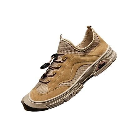 

Lacyhop Mens Trainers Breathable Walking Shoes Fitness Workout Sneakers Running Fashion Hiking Shoe Anti Skid Sport Flats Coffee 7.5