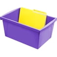 thumbnail image 2 of Storex 5.5 Gallon (21L) Classroom Storage Bin, Purple, 6-Pack, 2 of 9