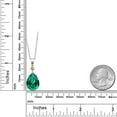 thumbnail image 2 of Gem Stone King 925 Sterling Silver Green Nano Emerald and Green Peridot Pendant Necklace for Women (8.37 Cttw, Pear Shape 16X12MM, Gemstone, with 18 inch Chain), 2 of 3