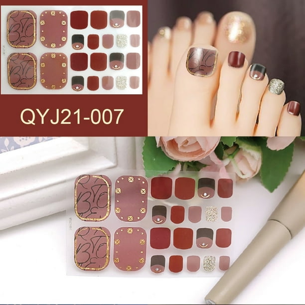 Etiqueta Engomada Del Clavo Del Dedo Del Pie Envolturas Completas Pegatinas De Esmalte Pegatinas De Arte De Uñas Para Mujeres Niñas Decoraciones De Arte De Uñas Yuarrent CE007391-12