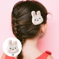 thumbnail image 2 of Pinzas para el pelo de , pinzas para el pelo, horquilla versátil a la moda, pasadores de pelo de felpa de conejo para citas, otoño, 4, 2 of 8