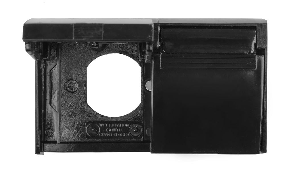 JR Products 05-12115 Weatherproof Duplex Outlet Cover - Black