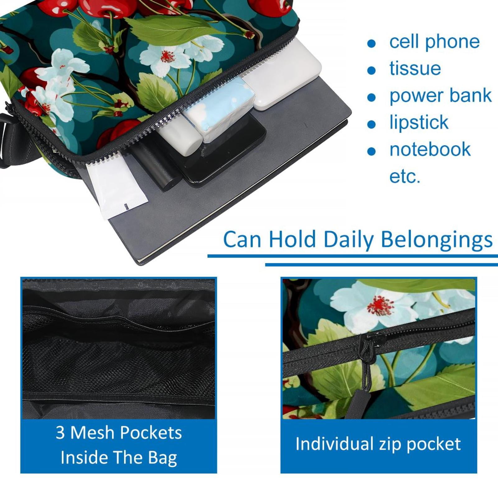 Cherry Adjustable Lightweight Fanny Pack with Extension Strap - Unisex Belt Bag and Crossbody Bag