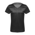 thumbnail image 3 of Ropa masculina para hombre, cuello en V, manga corta, satén, informal, cómoda, camiseta, pijamas sueltos, Tops, ropa de dormir, ropa de dormir, 3 of 5