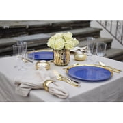 Crown Display™ Wedding Plate Combo Plastic Dinner Plates , Includes 20 Premium Disposable 10 Main Course Plates, 20 Salad/Dessert 8 Plates - Glam Design