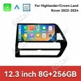 thumbnail image 3 of Aotsr 12.3 inch Screen Car Radio for Toyota Crown kluger Highlander 2022-2024 Android 14 Multimedia Player Carplay GPS Navigation Stereo, 3 of 14