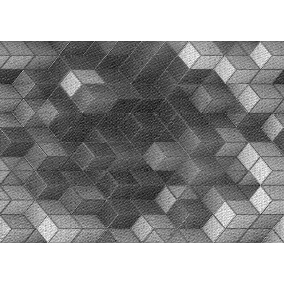Ahgly Company Machine Washable Indoor Rectangle Transitional Gunmetal Gray Area Rugs, 3' x 5'