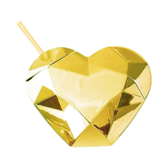700ml Heart Shape Cup with Lid & Straw Reusable Disco Plastic Cup Gift Pink Red Drinking Cocktail Tumbler for Mother Day Birthday Wedding Bachelorette Bridal Shower Party Favor Supplies
