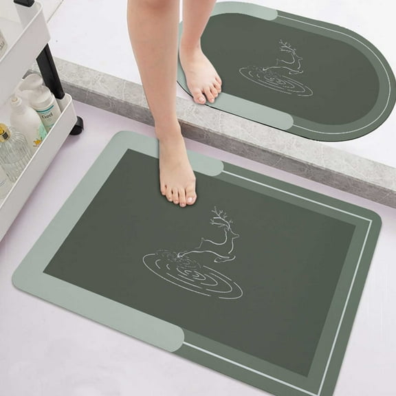 Summer Savings! PRETXORVE Bath Mat, Bathroom Rug, Super Absorbent Floor Mat for Bathroom Non Slip Diatomaceous Bath Mats Fast Drying Soft Carpet for Shower Tub Outdoor Doormats