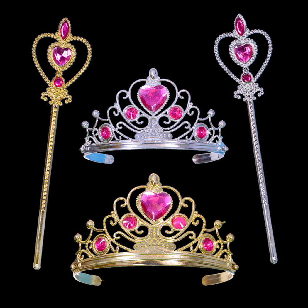 Ogquaton Crown Magic Wand Princess Headdress Halloween Birthday Party Heart Hoop Practical and Useful New Released 